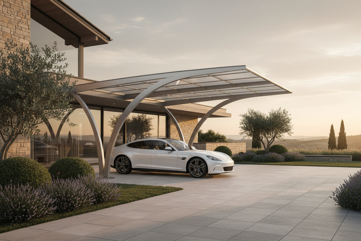 Tettoie per Auto in Acciaio e Policarbonato - Carport Moderni per Esterni