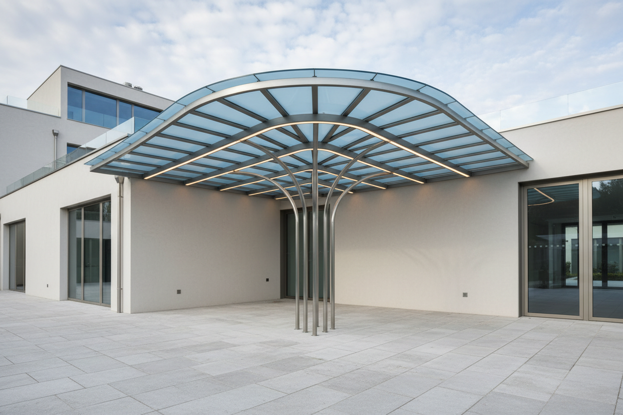 Pensilina ad Angolo Esterno - Copertura per Spigoli Edificio