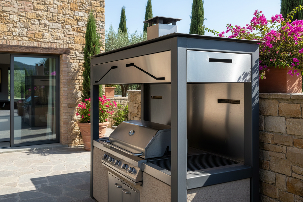 Auvents en acier pour barbecue - Housses sur mesure pour barbecues et grils
