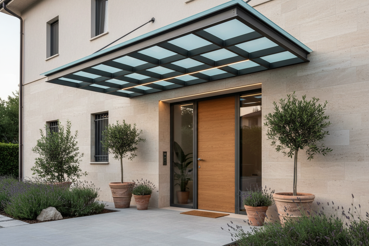 Pensiline per Ingressi in Acciaio - Tettoia Ingresso Su Misura