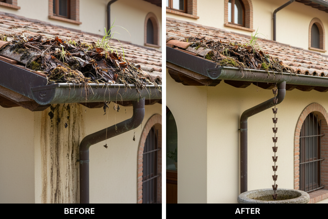 Prima e dopo pulizia