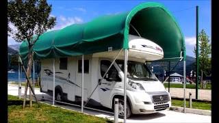 Tettoia Copri Camper auto moto in acciaio e PVC – Protezione professionale