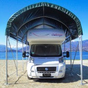 Tettoia Copri Camper auto moto in acciaio e PVC – Protezione professionale