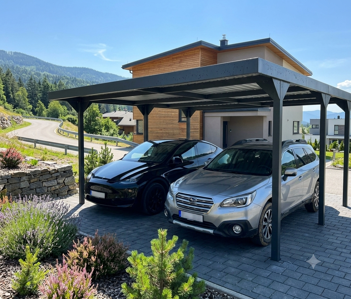 Abri de voiture avec auvent GRAND