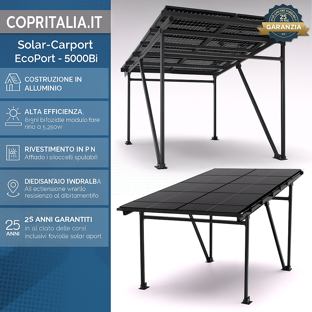 Pergola carport mod SOLSTIZIO