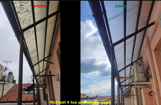 Sostituzione Lastre per Tettoie Danneggiate – Policarbonato, Plexiglass, Lamiere