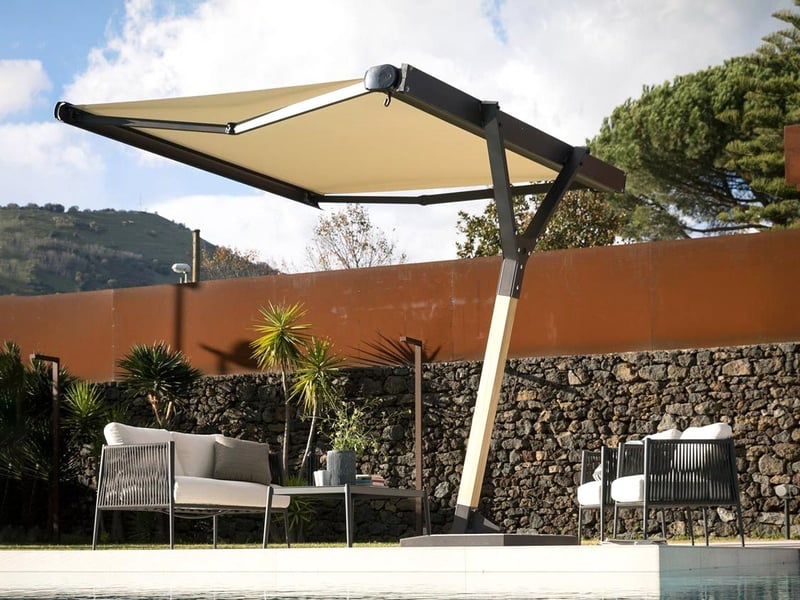 FLYING : OMBRELLONE con tenda da sole manuale o motorizzato