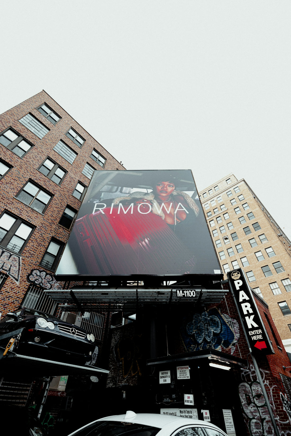 a large billboard on the side of a building