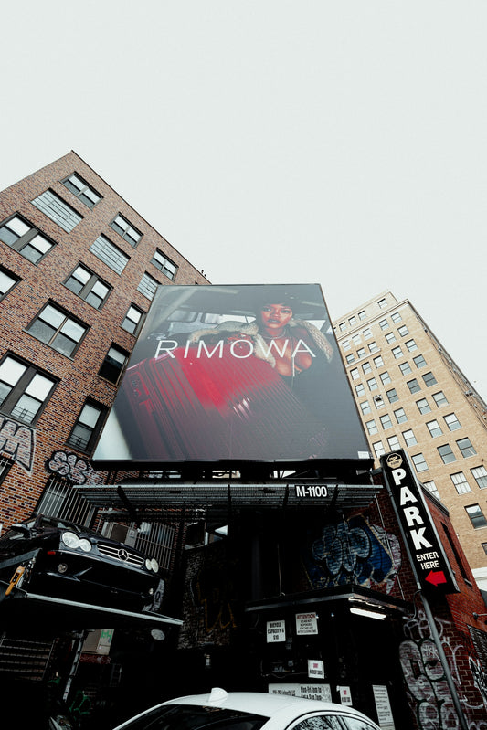 a large billboard on the side of a building