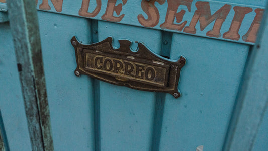 a close up of a door with a sign on it
