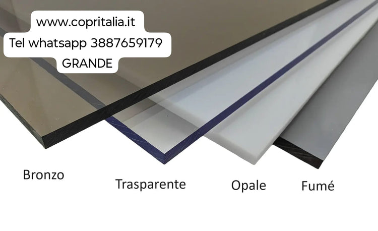 Lastre: policarbonato, plexiglass, lamiere per coprire tettoie, divisori, pareti ecc