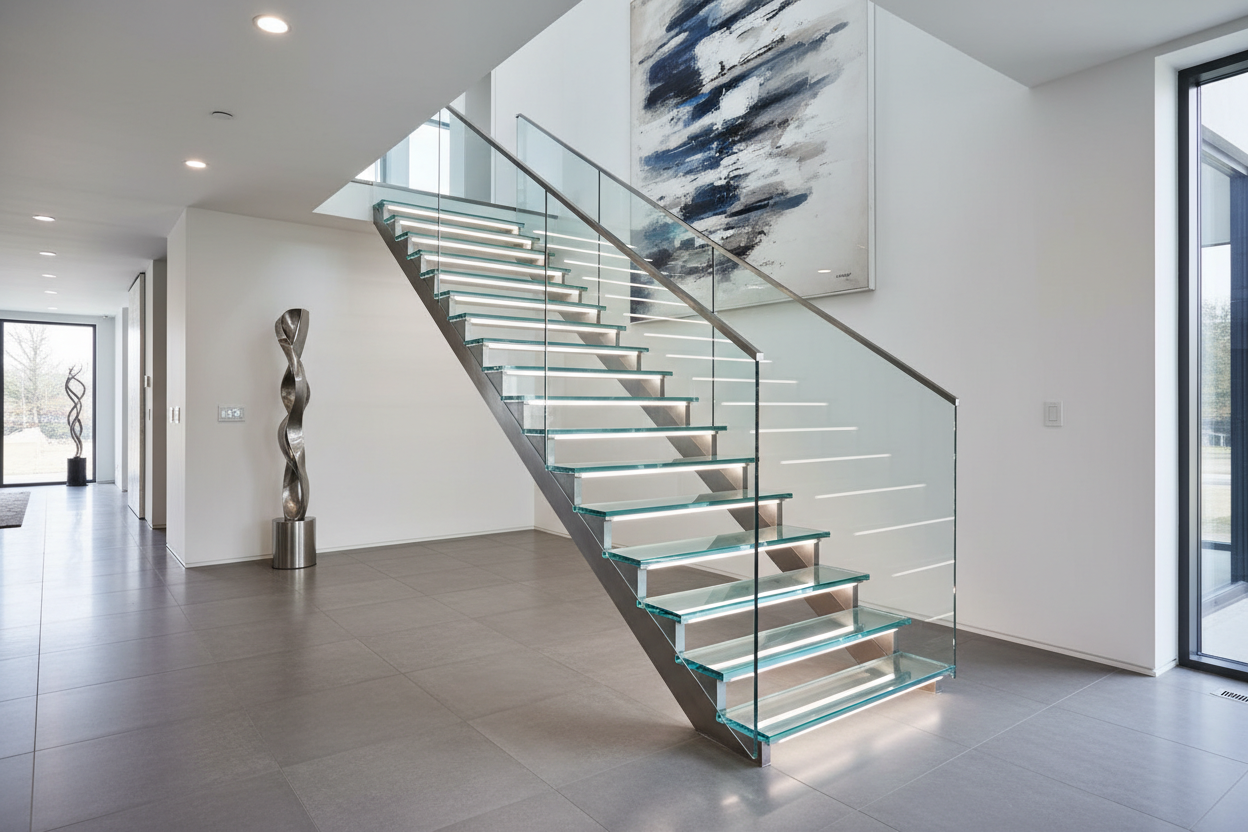 Scale da Interno Modulari Prefabbricate - Acciaio e Vetro