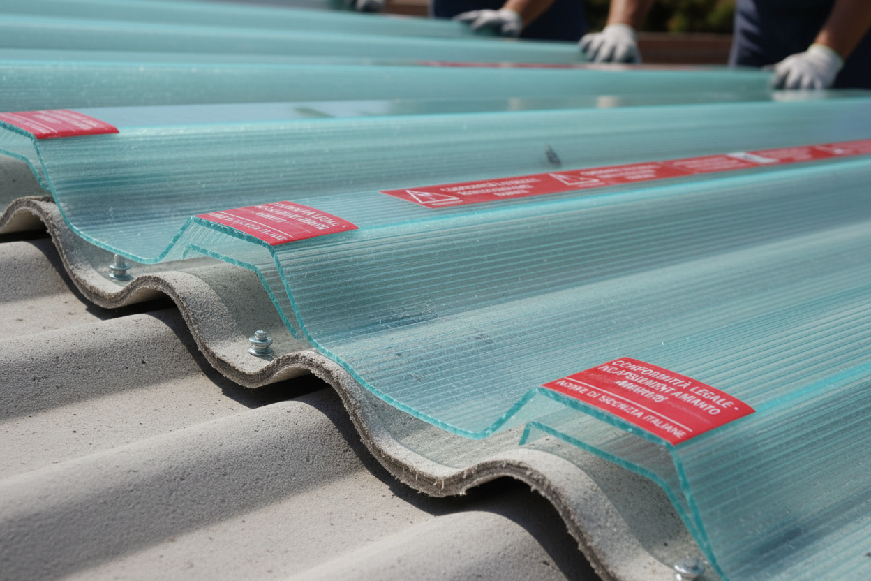 Lastre Fiberglass Vetroresina Incapsulamento Amianto Eternit a Norma
