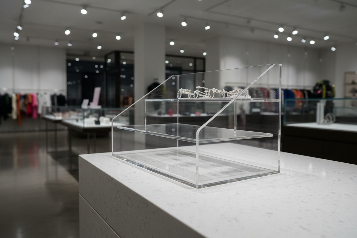Vitrines en plexiglas conformes aux normes HACCP pour produits alimentaires - Présentoirs pour boulangeries, pâtisseries et boucheries