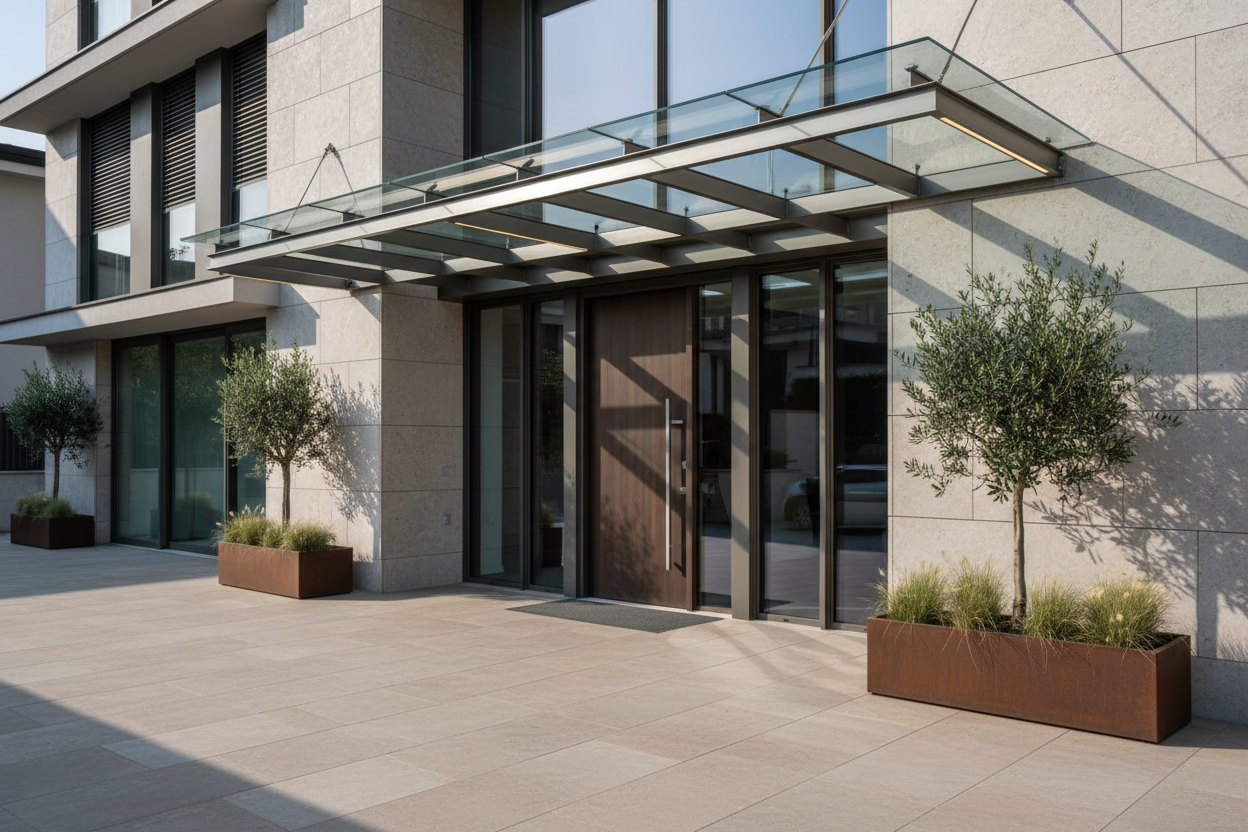 Pensiline per Ingressi in Acciaio - Tettoia Ingresso Su Misura