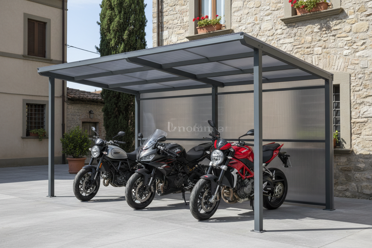 Abri moto en acier - Housses de moto sur mesure