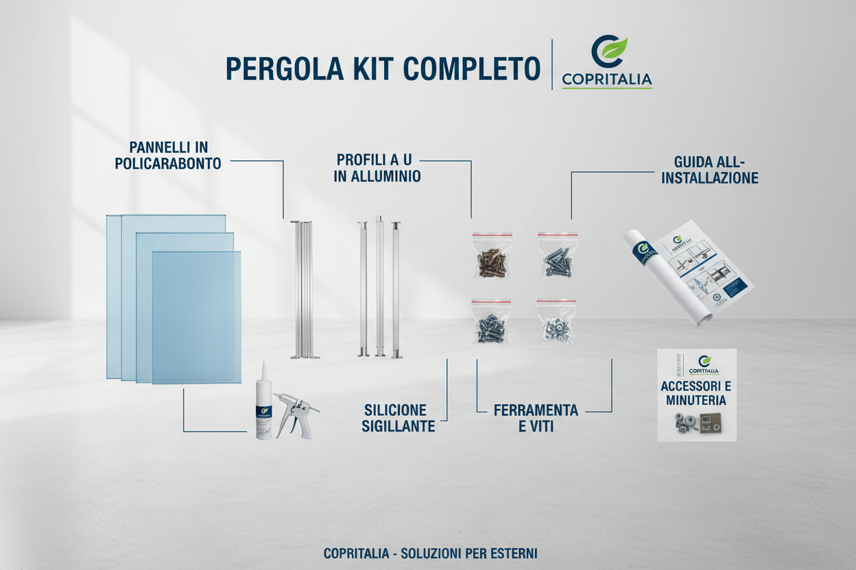 Kit Pergola Copritalia Professional 10m² - Soluzione Completa Chiavi in Mano