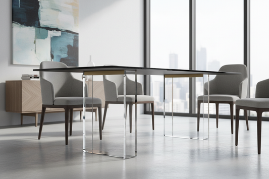 Gambe per Tavoli in Plexiglass Trasparente - Piedini Acrilico Design Moderno Su Misura