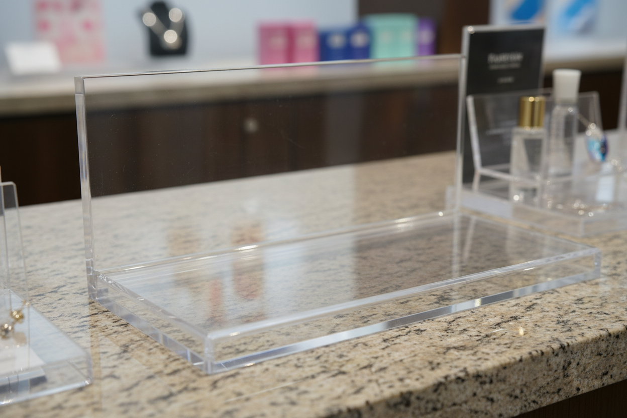 Espositori da Banco in Plexiglass PMMA - Display Acrilico Trasparente Su Misura