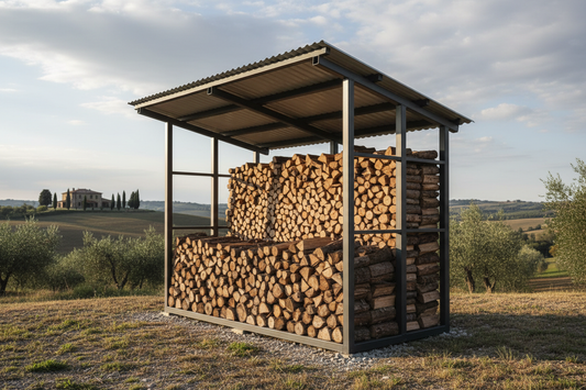 Abri en acier et bois - Abri en bois couvert sur mesure