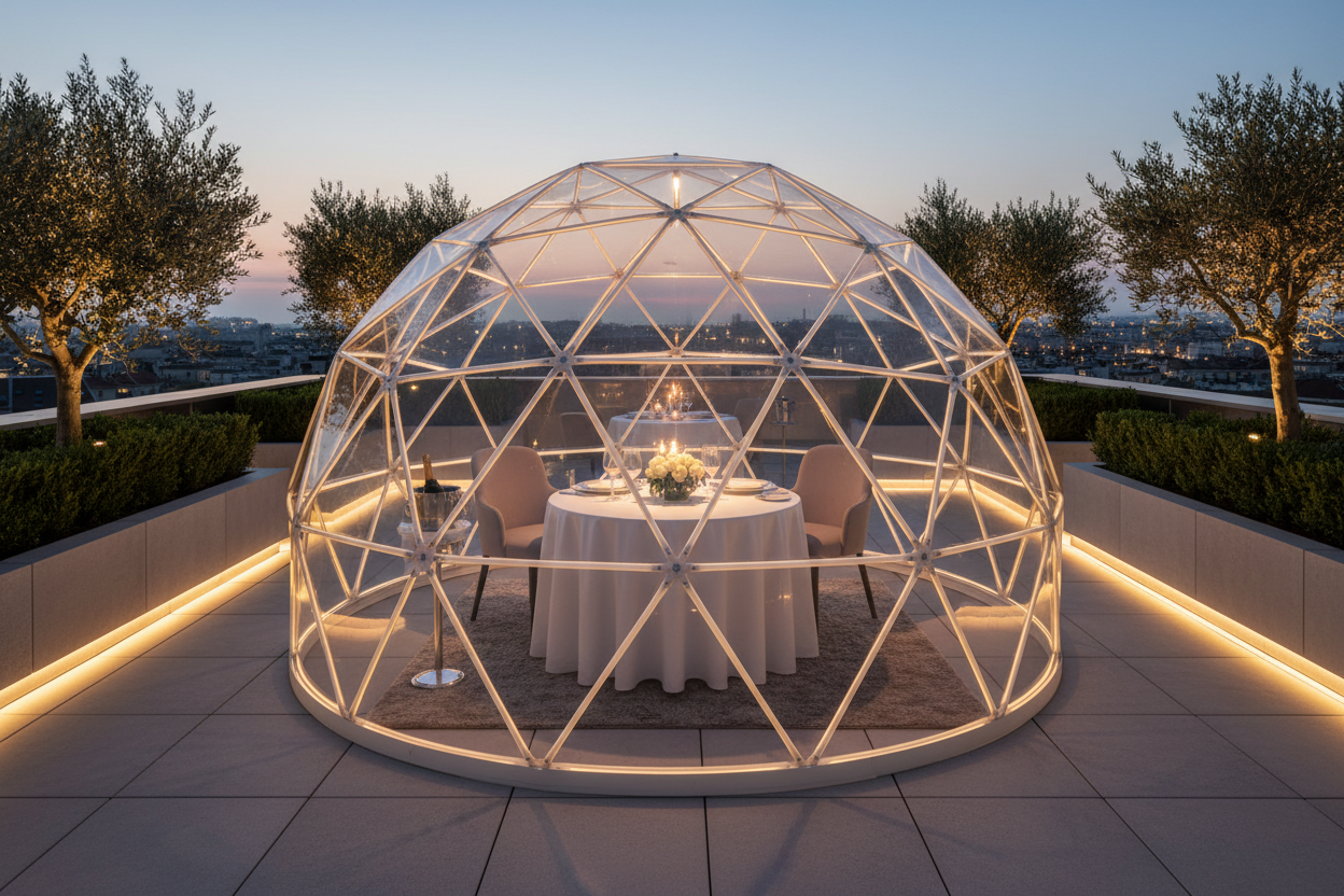 Cupola Trasparente PMMA per Ristorante Hotel - COPRITALIA