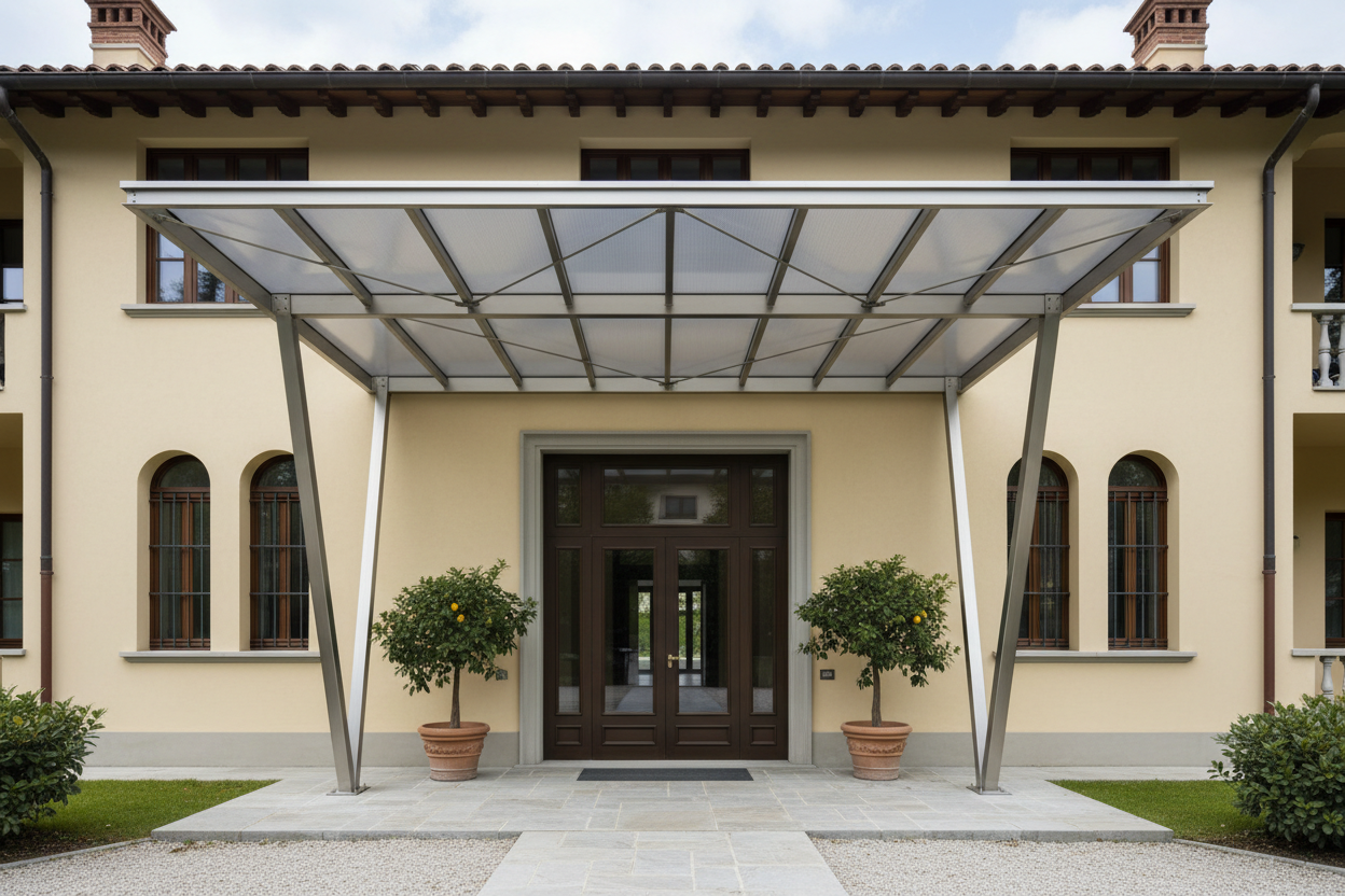 Pensiline per Ingressi in Acciaio - Tettoia Ingresso Su Misura