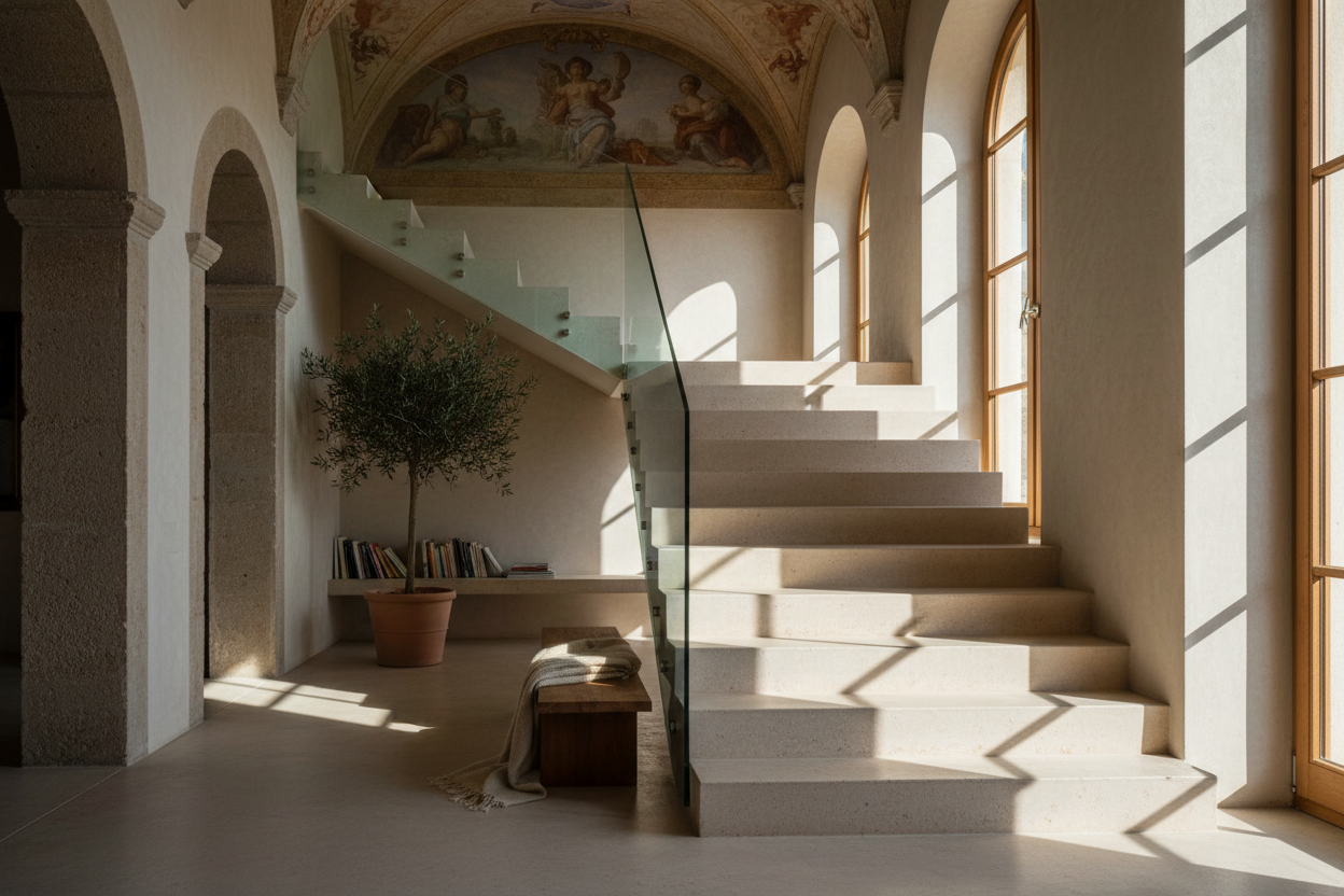 Scale e Ringhiere in Vetro Trasparente - Parapetti e Balaustre su Misura