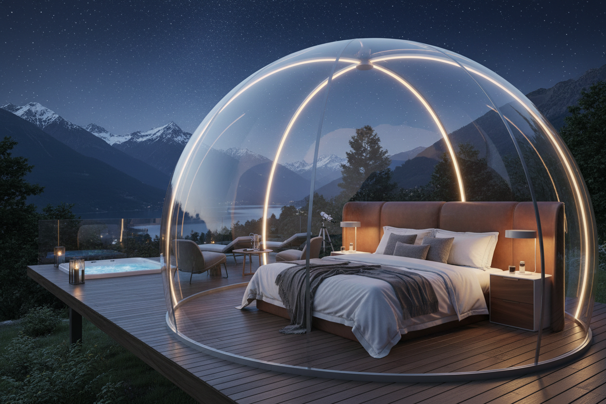 Dôme Glamping PMMA pour Hôtel - COPRITALIA Transparent Suite