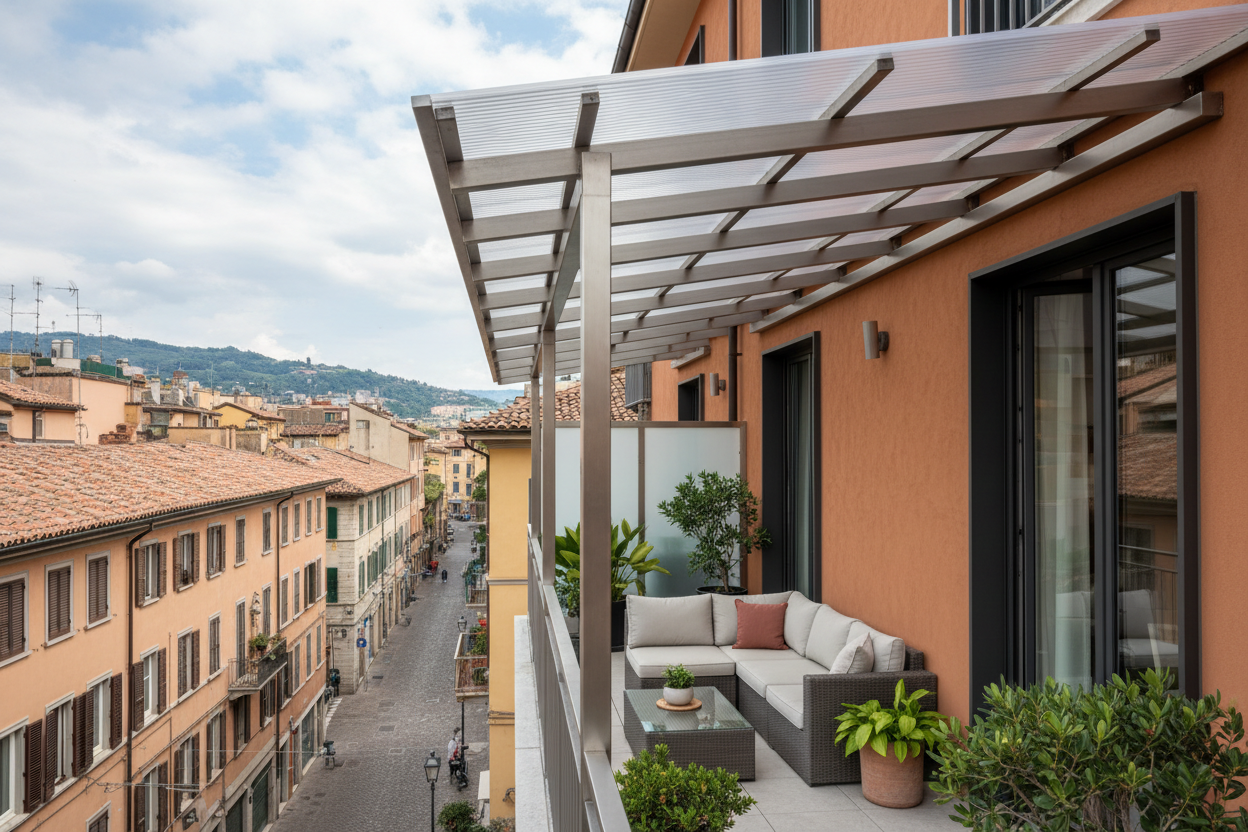 Tettoie per Balconi in Acciaio - Copertura Balcone Su Misura