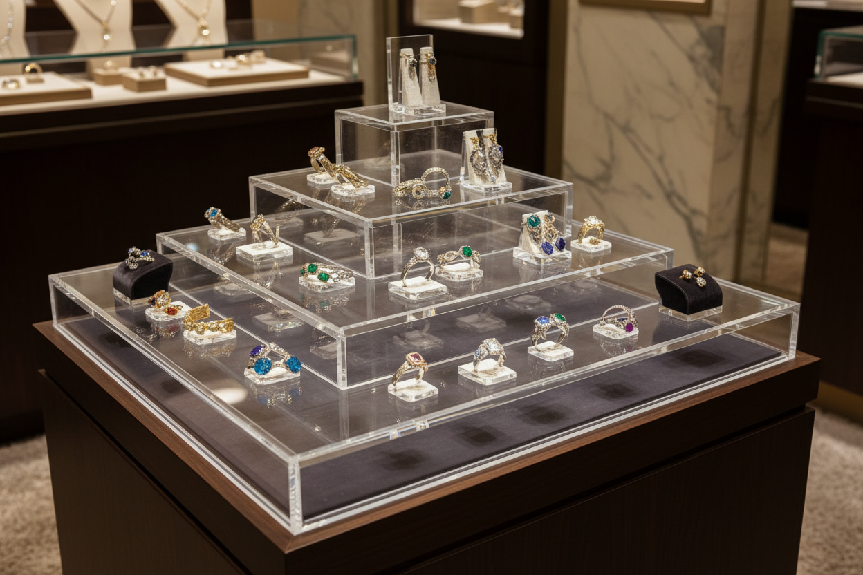 Espositori da Banco in Plexiglass PMMA - Display Acrilico Trasparente Su Misura