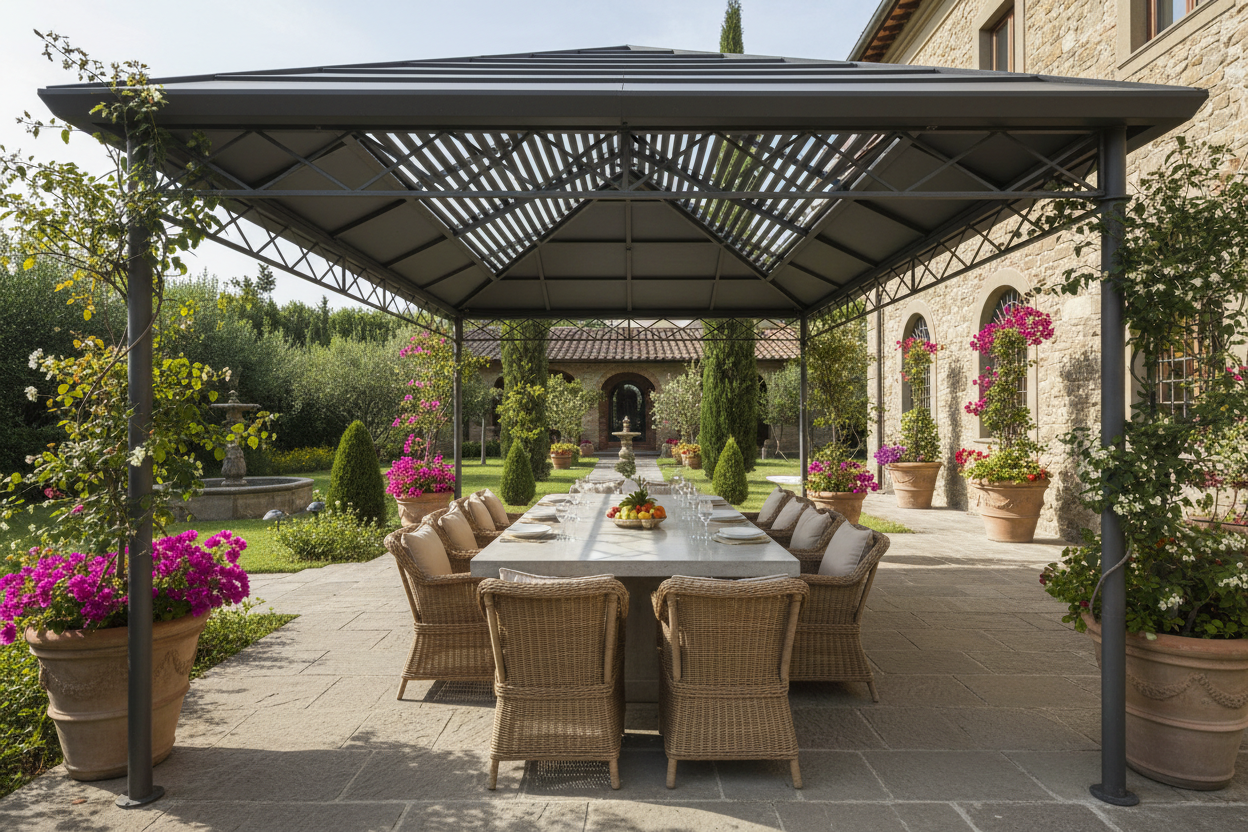 Toits de gazebo en acier - Couvertures de gazebo sur mesure