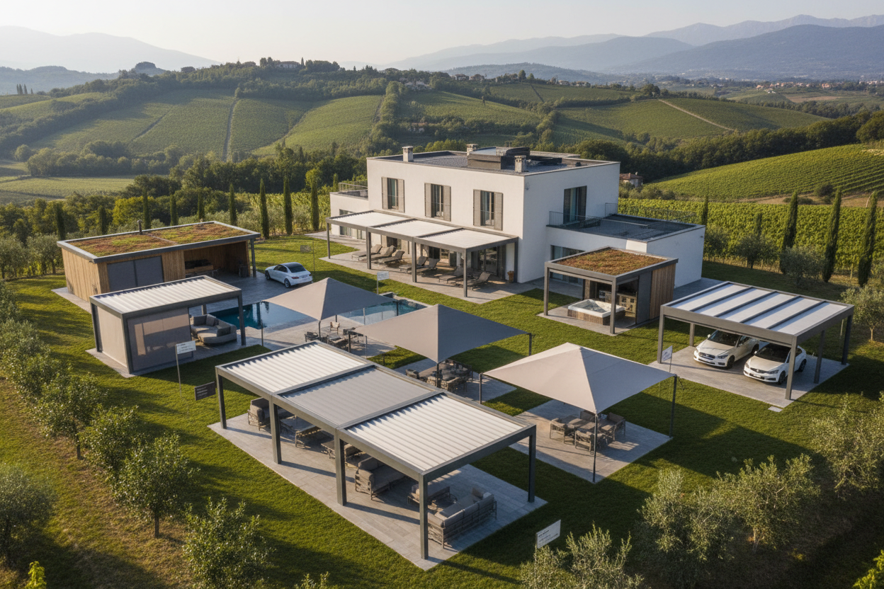 Pergole Pensiline Tettoie Online Italia - Spedizione Gratuita | Su Misura