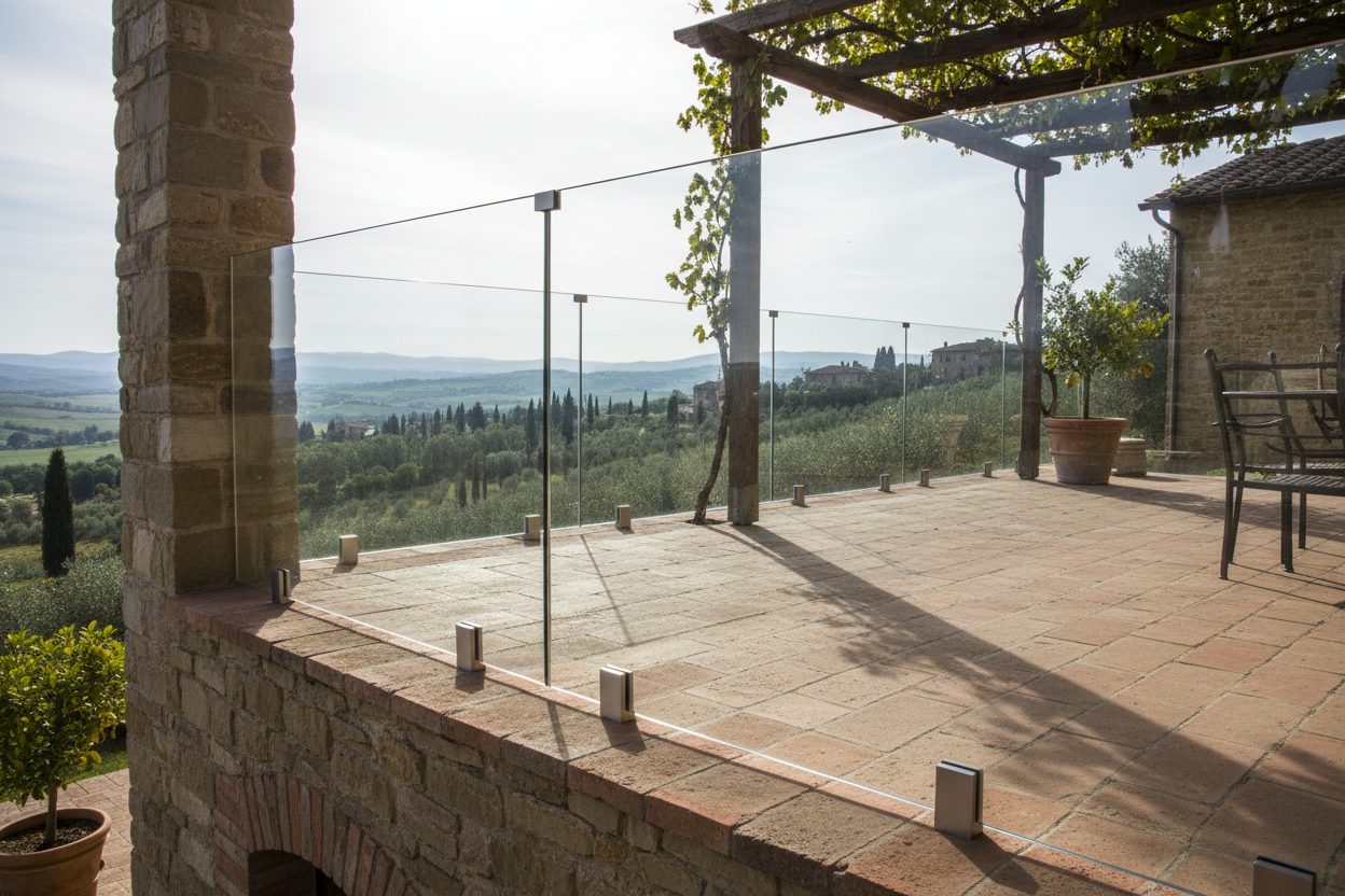 Scale e Ringhiere in Vetro Trasparente - Parapetti e Balaustre su Misura