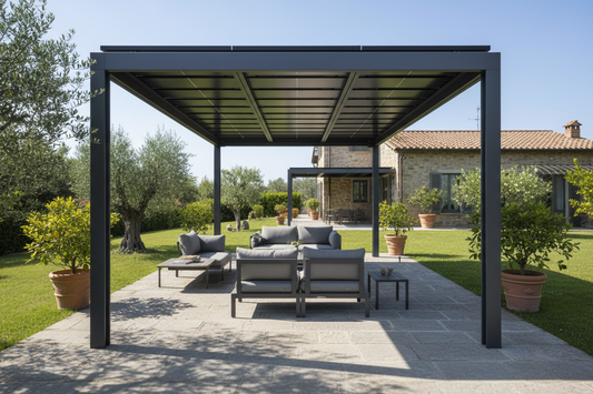 Pergola Fotovoltaica con Pannelli Solari Integrati - Produzione Energia e Ombra
