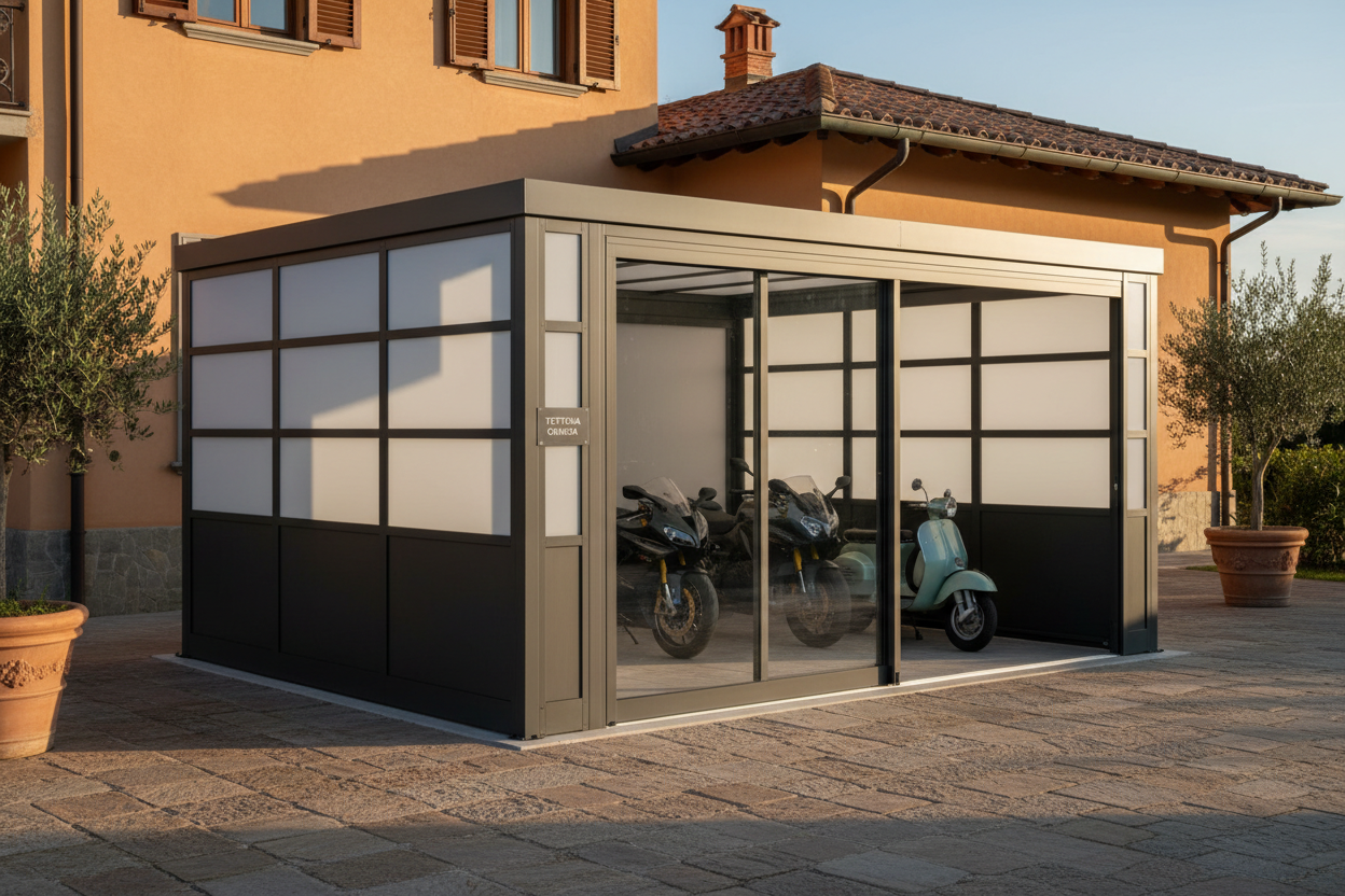 Tettoia Chiusa per Auto, Moto e Camper