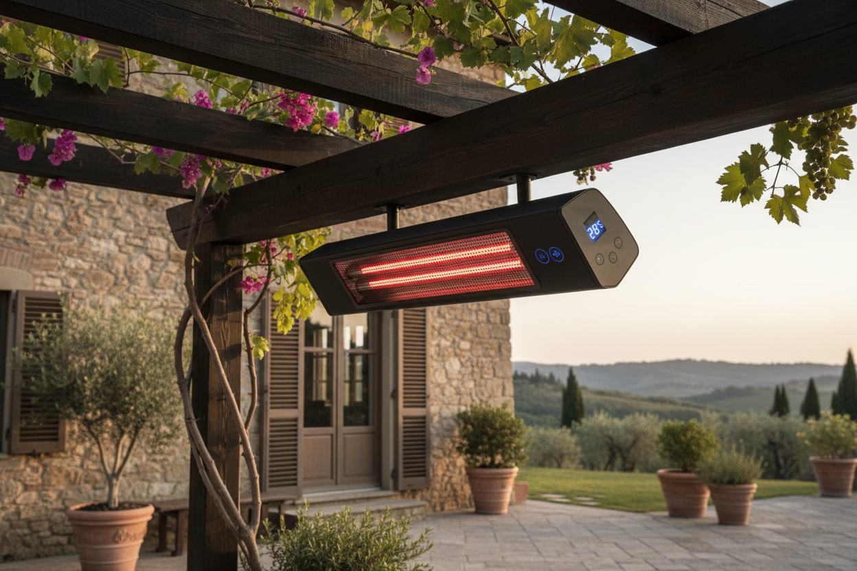 Chauffages infrarouges extérieurs - Pergolas et terrasses