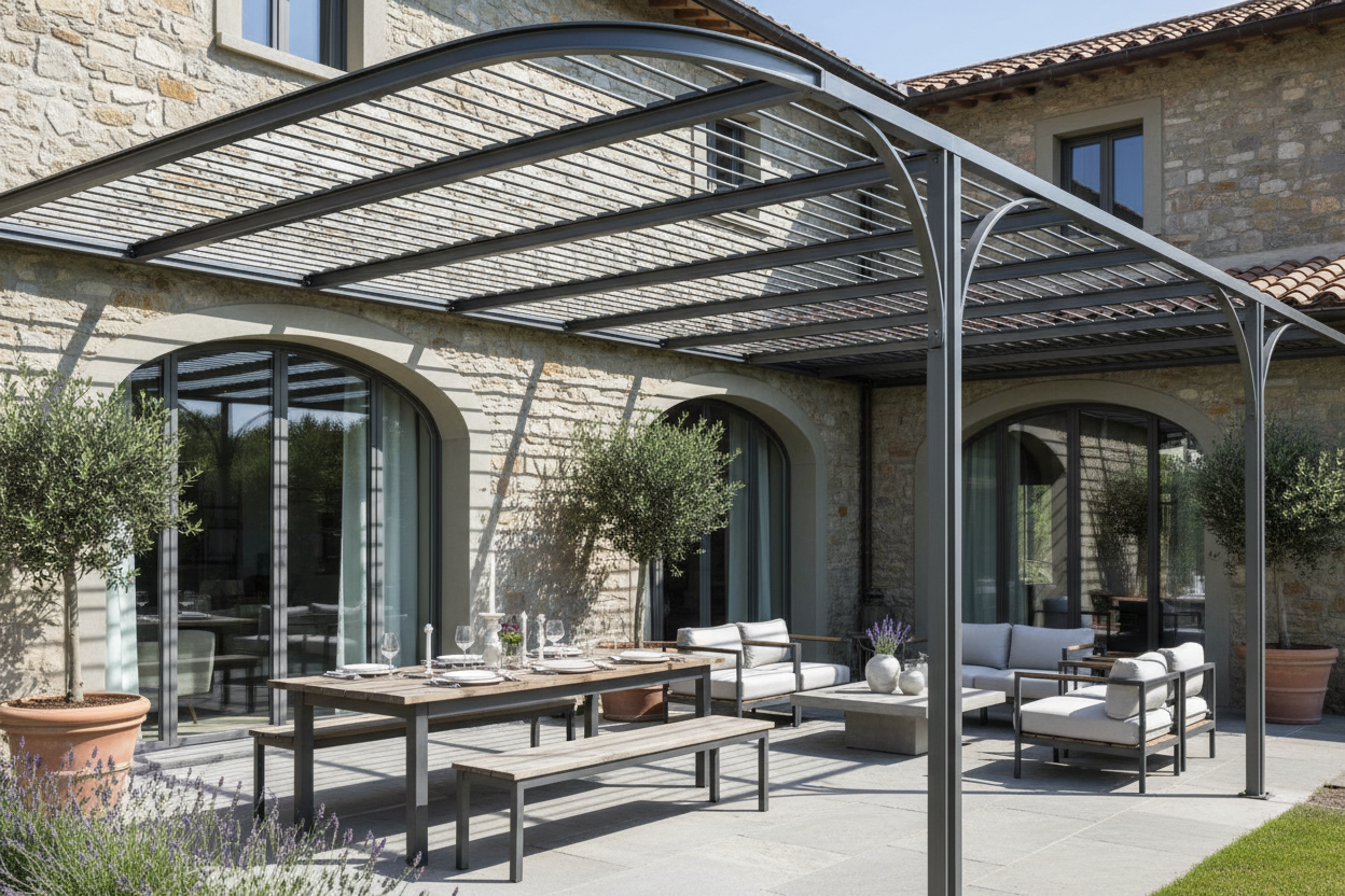 Auvents de véranda en acier - Couvertures de véranda sur mesure