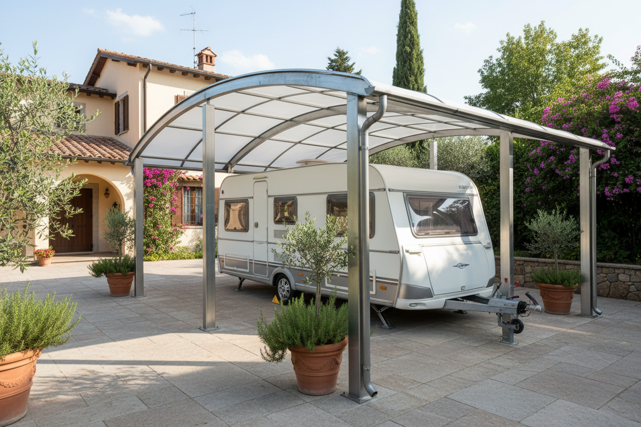 Tettoie per Roulotte in Acciaio - Coperture Caravan Su Misura