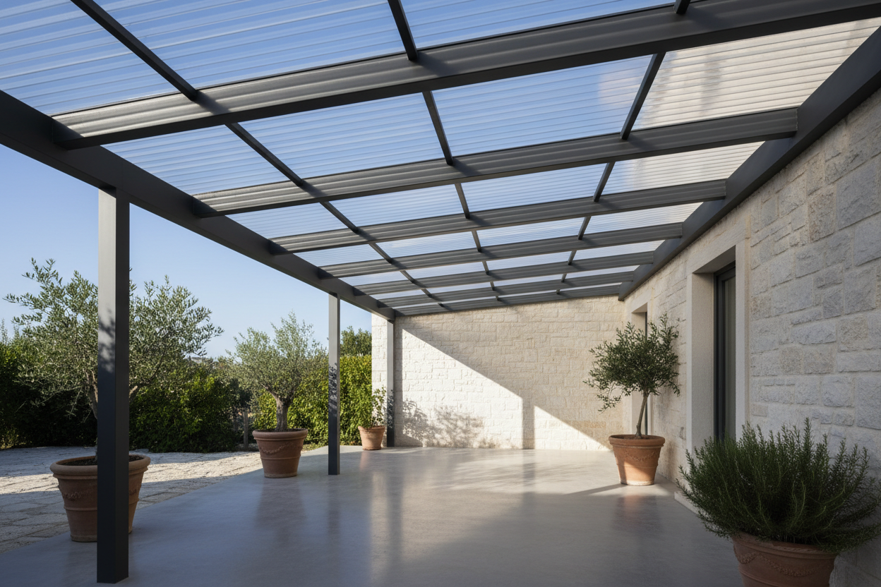 Plaques de polycarbonate ondulées - Toiture transparente 76/18 177/51