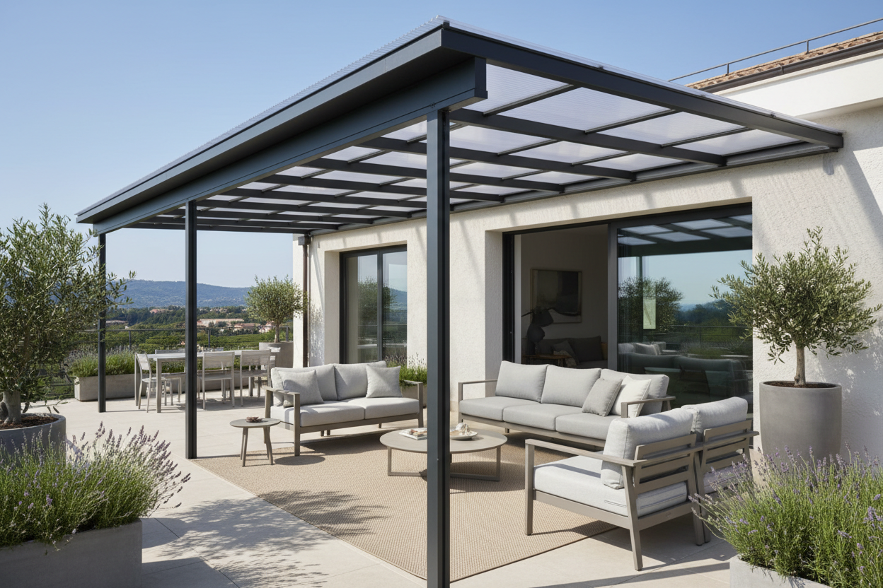 Auvents de terrasse en acier - Couvertures de terrasse sur mesure