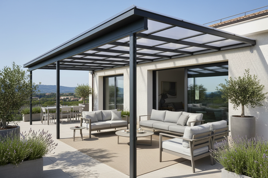 Auvents de terrasse en acier - Couvertures de terrasse sur mesure