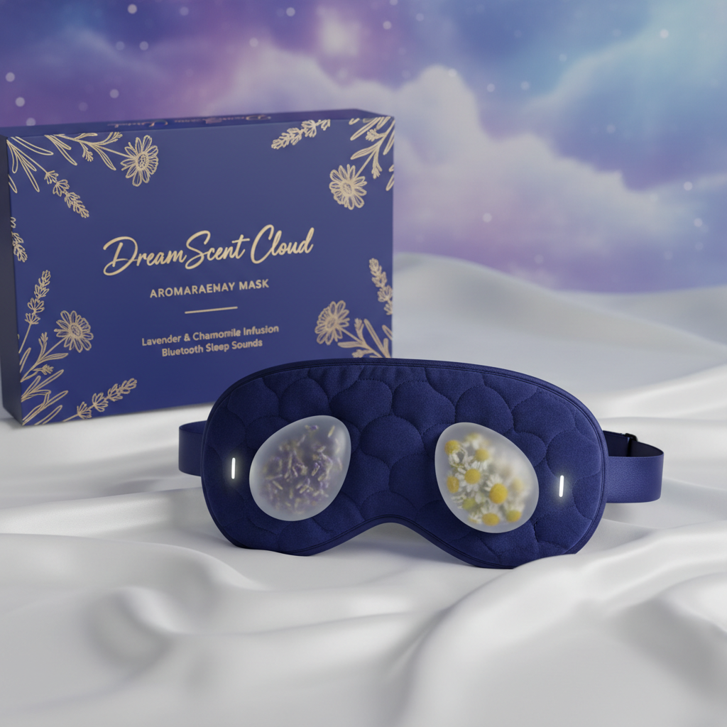 DreamScent Cloud - Masque de sommeil d'aromathérapie avec diffuseur d'huiles essentielles et Bluetooth