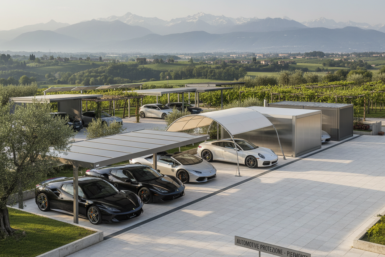 Protection et abris pour voitures dans le Piémont - Carports, garages, remises et abris à Cuneo et Alba