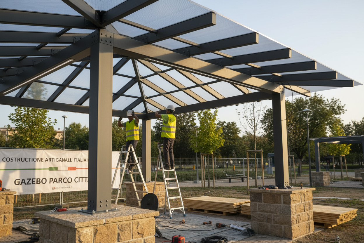 Gazebos et pergolas pour parcs publics - Espaces de détente communs