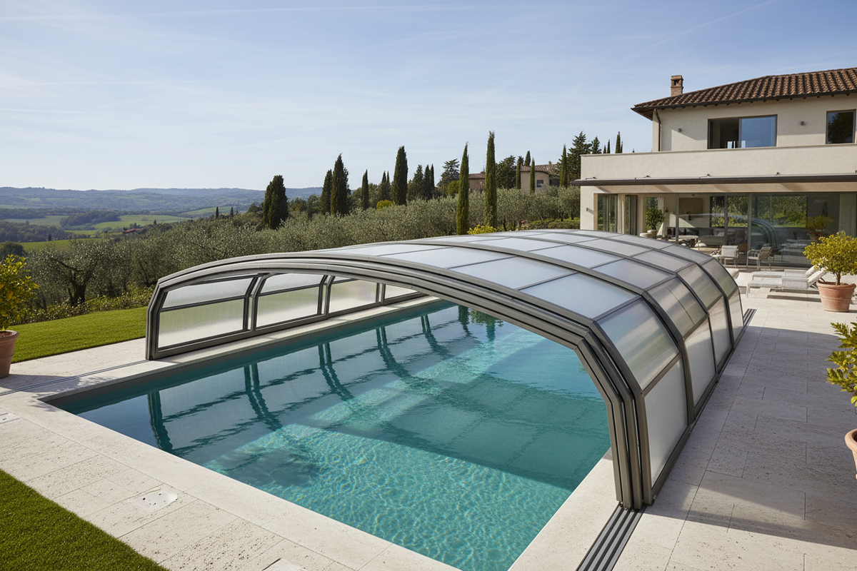 Tettoie per Piscine in Acciaio - Coperture Piscina Su Misura ...