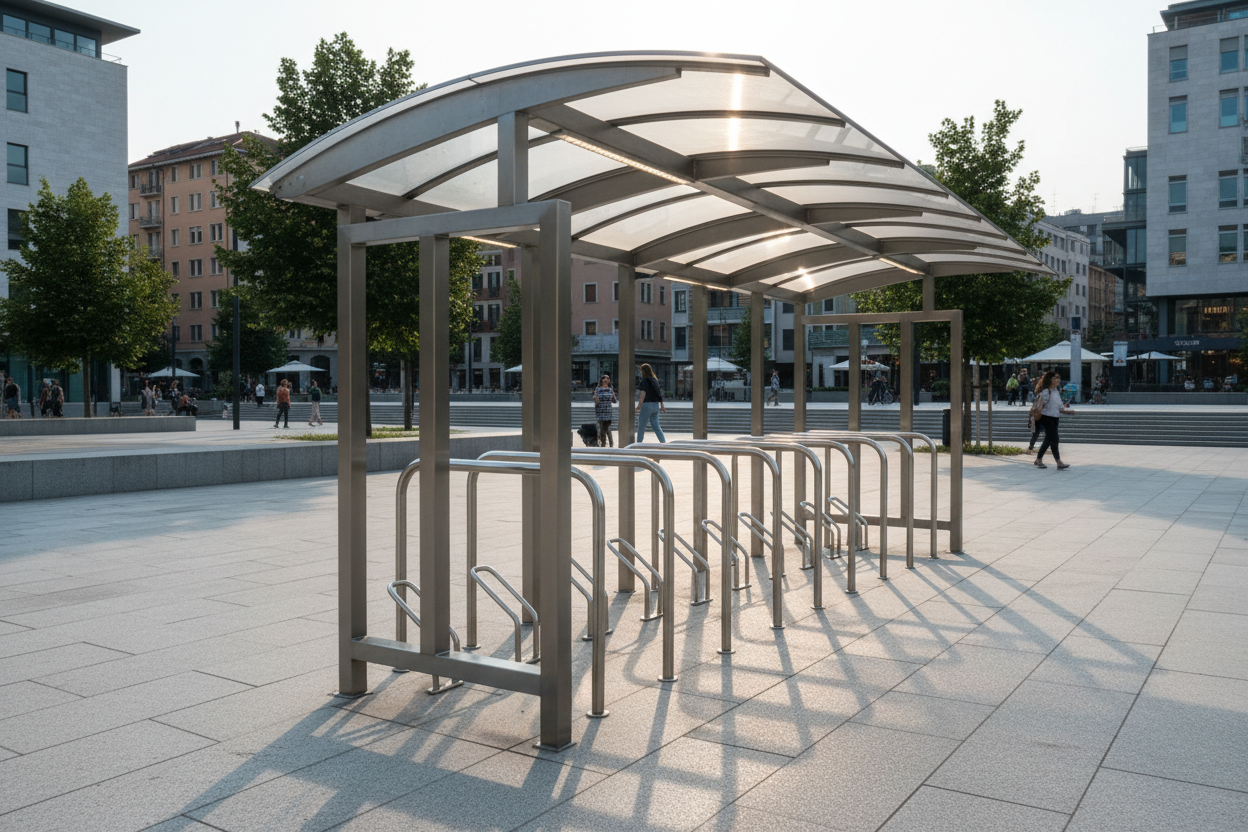 Tettoie per Biciclette - Pensiline Arredo Urbano per Comuni