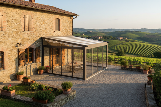 Pergola retrattile Barbaresco - vista completa