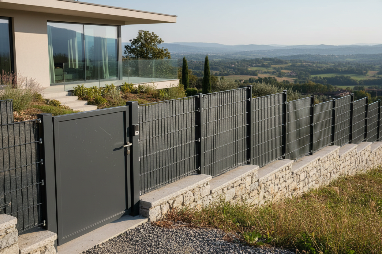 Recinzione antracite moderna
