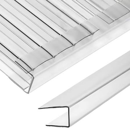 Profili a U in Alluminio per Policarbonato - Chiusura Laterale 4mm 6mm 8mm 10mm 16mm