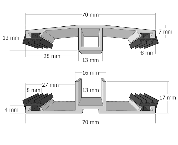 Raccords en H en polycarbonate ou en aluminium pour polycarbonate - Profilés de raccord de 4 mm, 6 mm, 8 mm et 10 mm